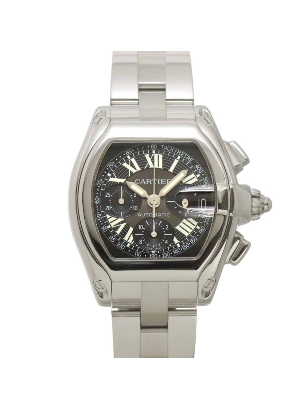 Cartier Roadster Chronograph Watch Date Black Automatic